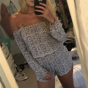 pacsun off the shoulder romper